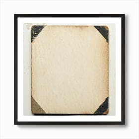 An Aged Advertising Card Resting On Rough Textured Cardboard Its Edges Worn And Slightly Torn Emb (1) Art Print