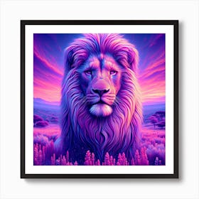 Lion In Purple Art Print