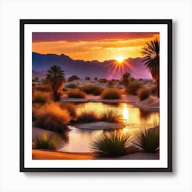 Sunset In The Desert 12 Art Print