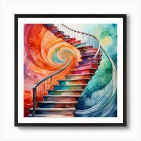 Spiral Stair Painting Art Print