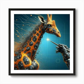 Robot Giraffe Art Print