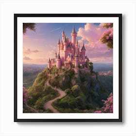 Disney Princess Castle Paintings Art Print Affiche