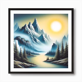 Sunrise In The Mountains Art Print