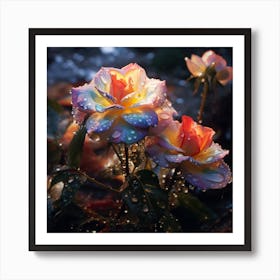 Rainbow Roses Art Print