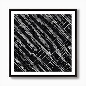 Abstract Black And White Lines Art Print