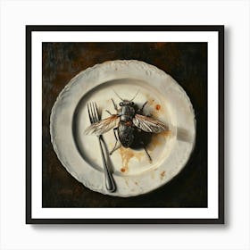 Flies On A Plate Art Print