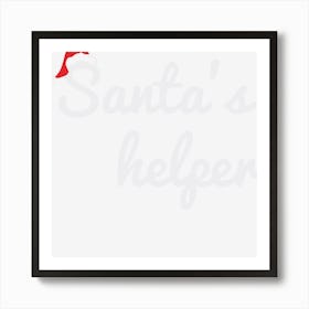 Santa S Helper Cute Christmas Art Print