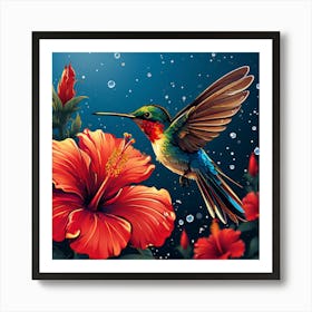 Hummingbird art print 2 Art Print