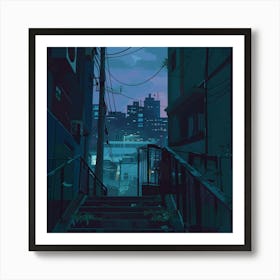 Cityscape At Night Art Print