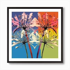 Andy Warhol Style Pop Art Flowers Agapanthus 1 Square Art Print