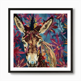 Patchwork Quilted Donkey 1 Art Print