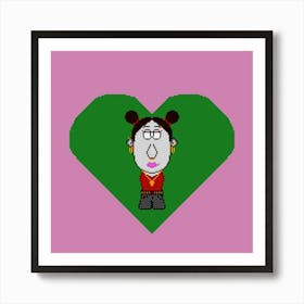 Girl In A Heart Art Print