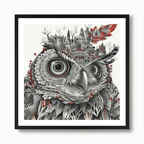 Owl In The City 2 Art Print