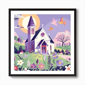 Church In The Countryside 2 Art Print