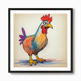 Chicken Drawing 2 Art Print