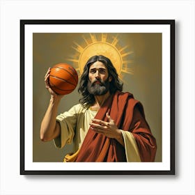 Jesus Basketball Ball is Life Art Print