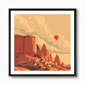 A Cappadocia In Turkey Lofi Illustration 1720348734 3 Art Print