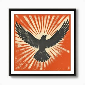 Retro Bird Lithograph Dove 2 Art Print