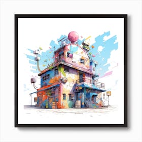 Sakura House Art Print