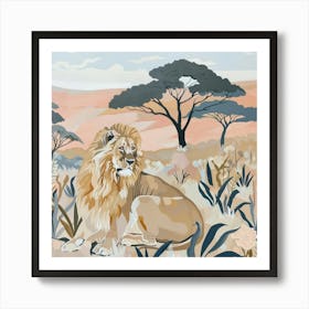 Big Lion Pastel Illustration 1 Art Print