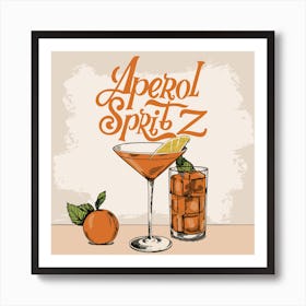 Aperol Spritz Orange - Aperol, Spritz, Aperol spritz, Cocktail, Orange, Drink 32 Art Print