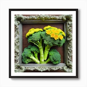 Framed Broccoli 10 Art Print