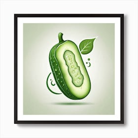 Cucumber Vector Illustration 3 Art Print