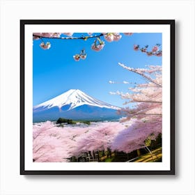 Cherry Blossoms In Fuji 1 Art Print