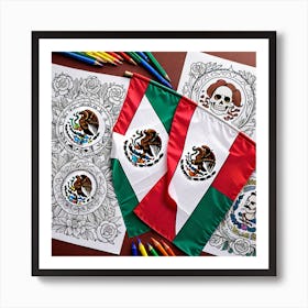 Mexican Flag 6 Art Print