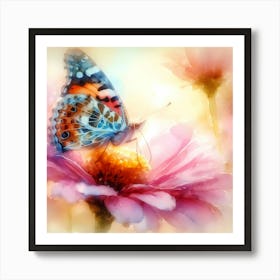 Butterfly On A Flower 1 Art Print