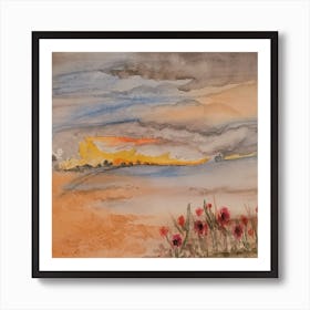 Sunset At The Beach Art Print