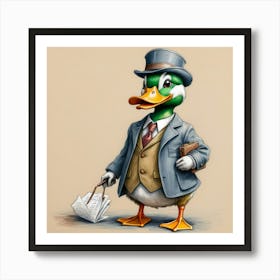 Duck In A Suit 24 Art Print