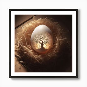 Easter Egg With Tree Art Print