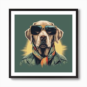 Mr. Dog |Wearing Sunglasses | Dog Portrait Wall Art Art Print