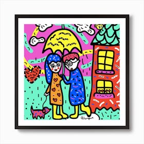 Love Under The Rain Art Print