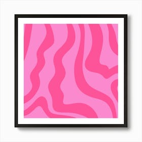 Abstract Lines And Shapes - zebra pink Art Print