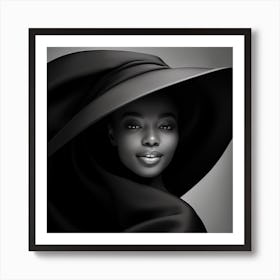 Black Woman In A Hat 1 Art Print