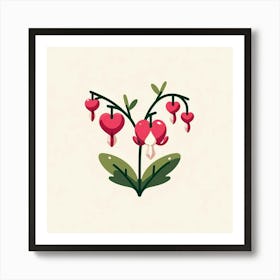 Flowers of Bleeding heart, Vector art 10 Art Print