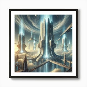 Floating Towers Stratospheric Sovereigns Art Print