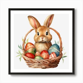 Easter Bunny In Basket 10 Art Print