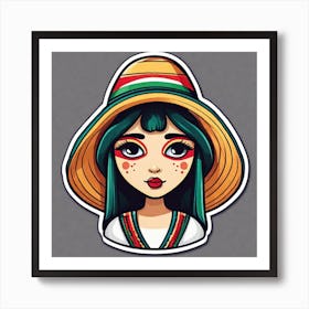 Mexico Hat Sticker 2d Cute Fantasy Dreamy Vector Illustration 2d Flat Centered By Tim Burton (39) Art Print