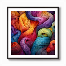 Colorful Yarn Background 11 Art Print