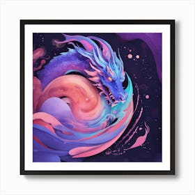 Abstract Dragon In Space Art Print