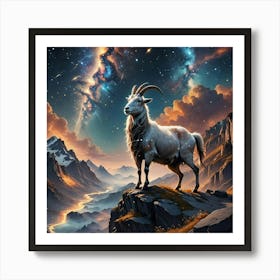 Goat In The Mountains 2 Art Print