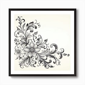 Floral Design Vector 1 Art Print