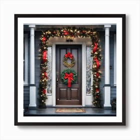 Christmas Door 120 Art Print