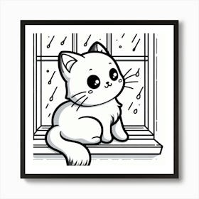 Line Art cat 1 Art Print