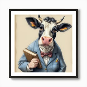 Cow In A Suit 6 Art Print