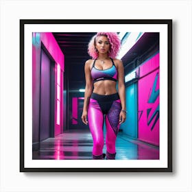 Girl In Pinkgj Art Print