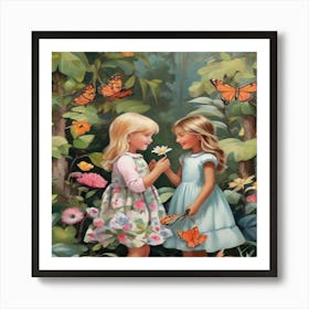 Butterflies In The Garden Art Print